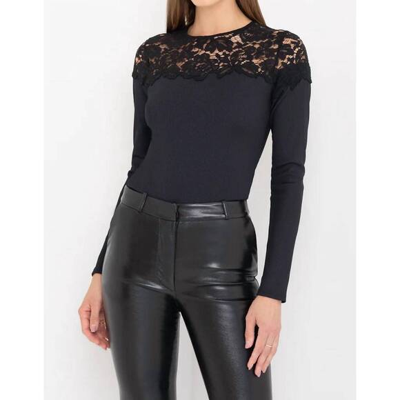 GENERATION LOVE Tops - NEW GENERATION LOVE ona lace combo top in black